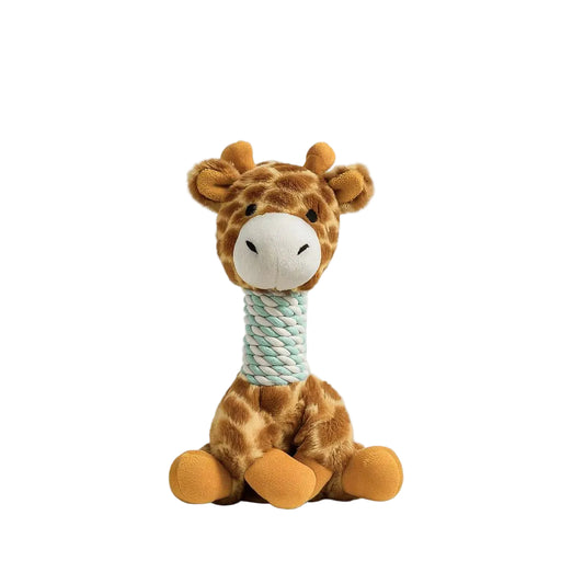 rio’s knotty duo plush rope squeaky dog toy