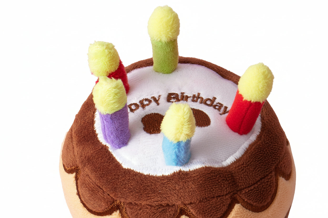 dog birthday plush toy cake