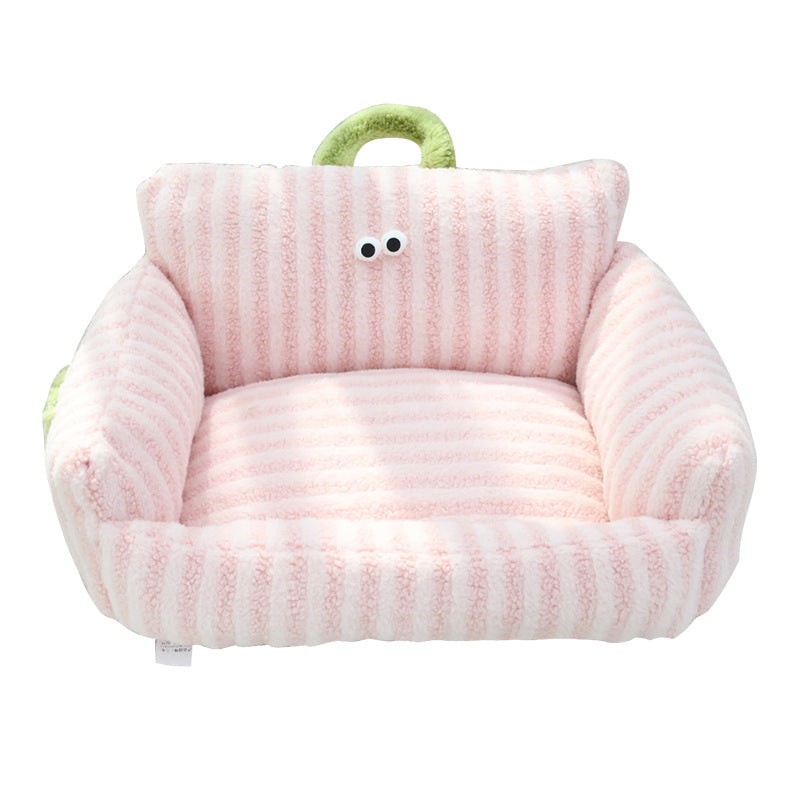 Pink plush pet bed comfortable dog bed rios paws