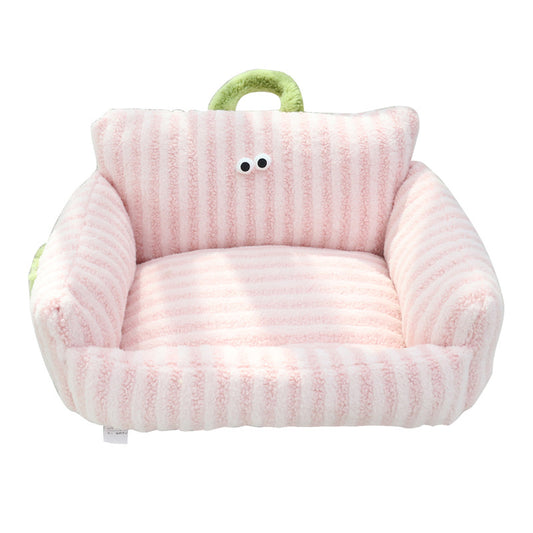 Pink plush pet bed comfortable dog bed rios paws